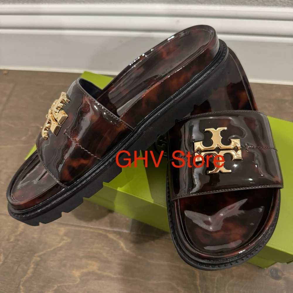 Tory Burch Everly Anatomic Lug Paris Nappa Slide 04 - Picture 3 of 6